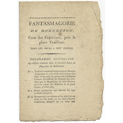 LIVRE vers 1800.     « FANTASMAGORIE de ROBERTSON », France